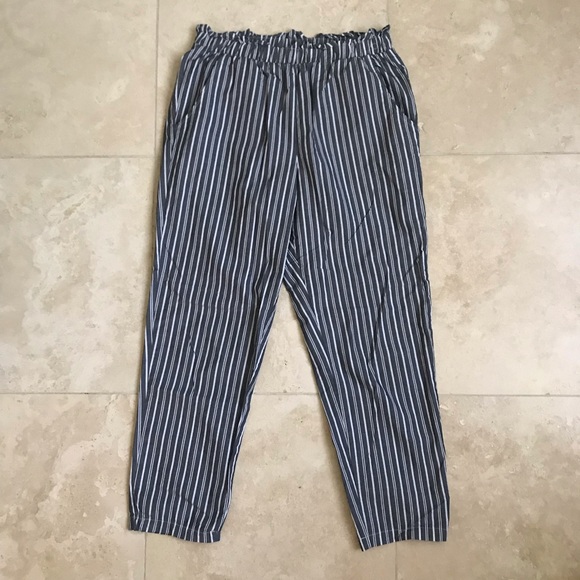 Pacsun Gray Striped Paperbag Pants - Picture 2 of 5